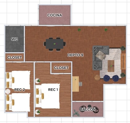 VH | Big Apt Condesa | 2 BR + wifi | 214 8 Virtual Homes