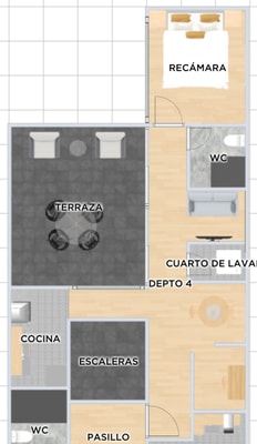 VH Condesa | Patio & washer on Loft | 72 30 Virtual Homes