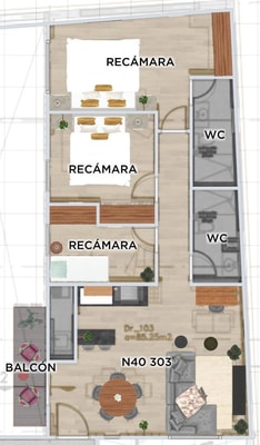 VH | Zona Doctores | balcón y parking | 32 9 Virtual Homes